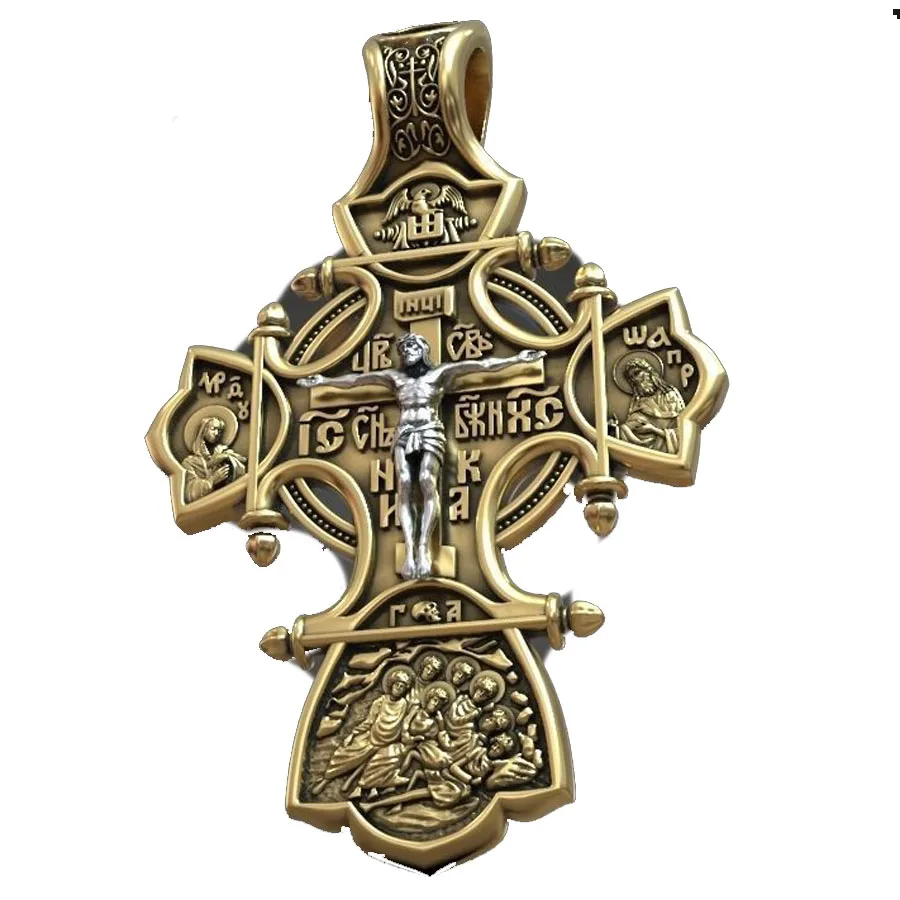 

8g Cross Jewelry Pendant Jesus Saints Eastern Orthodox Customized 925 SOLID STERLING Silver Pen