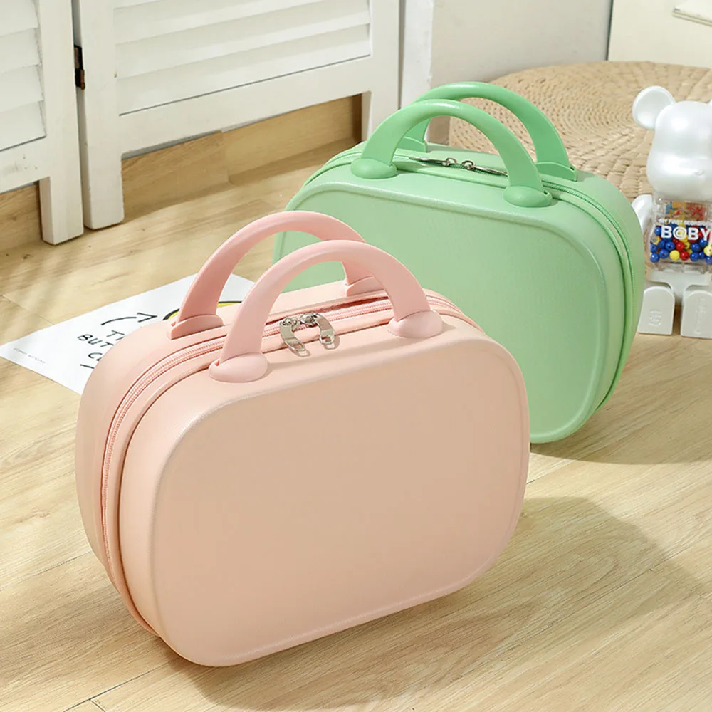 

New Hot Sale 14 Inch Macaron Makeup Case Mini Portable Storage Box Lightweight Small Luggage Cosmetic Organizer For Women