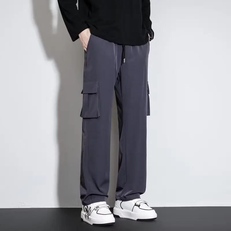 The new 2024 outdoor sports casual cargo pants baggy straight trend leggings handsome Hong Kong trend pants