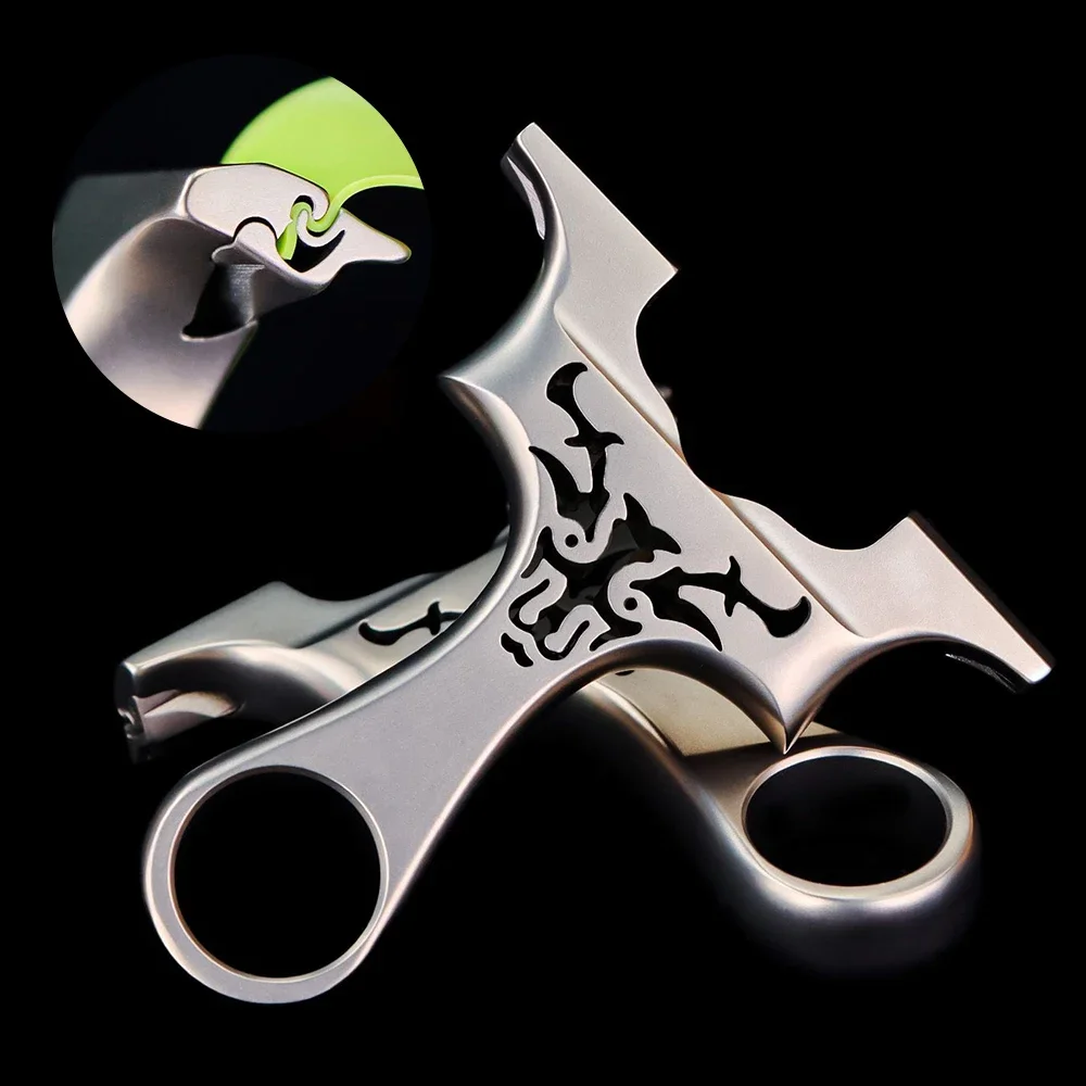 

Stainless Steel Competitive Slingshot All-metal Dragon Tooth Press Slingshot Outdoor High-power Hunting Shooting