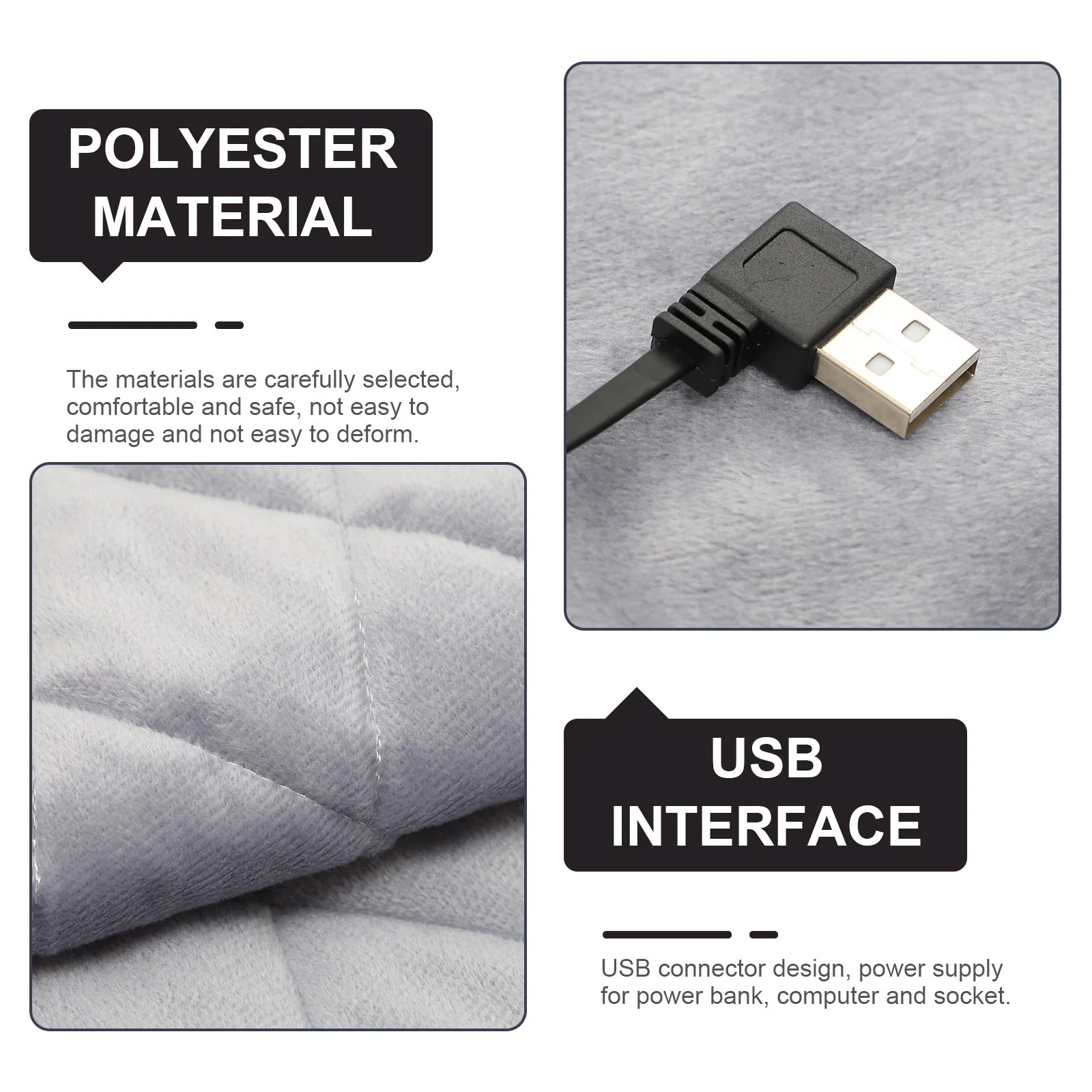 Multifunctional Electric Thermal Blanket USB Heating Pad Portable for Home Blankets Small Body Warm Women Office