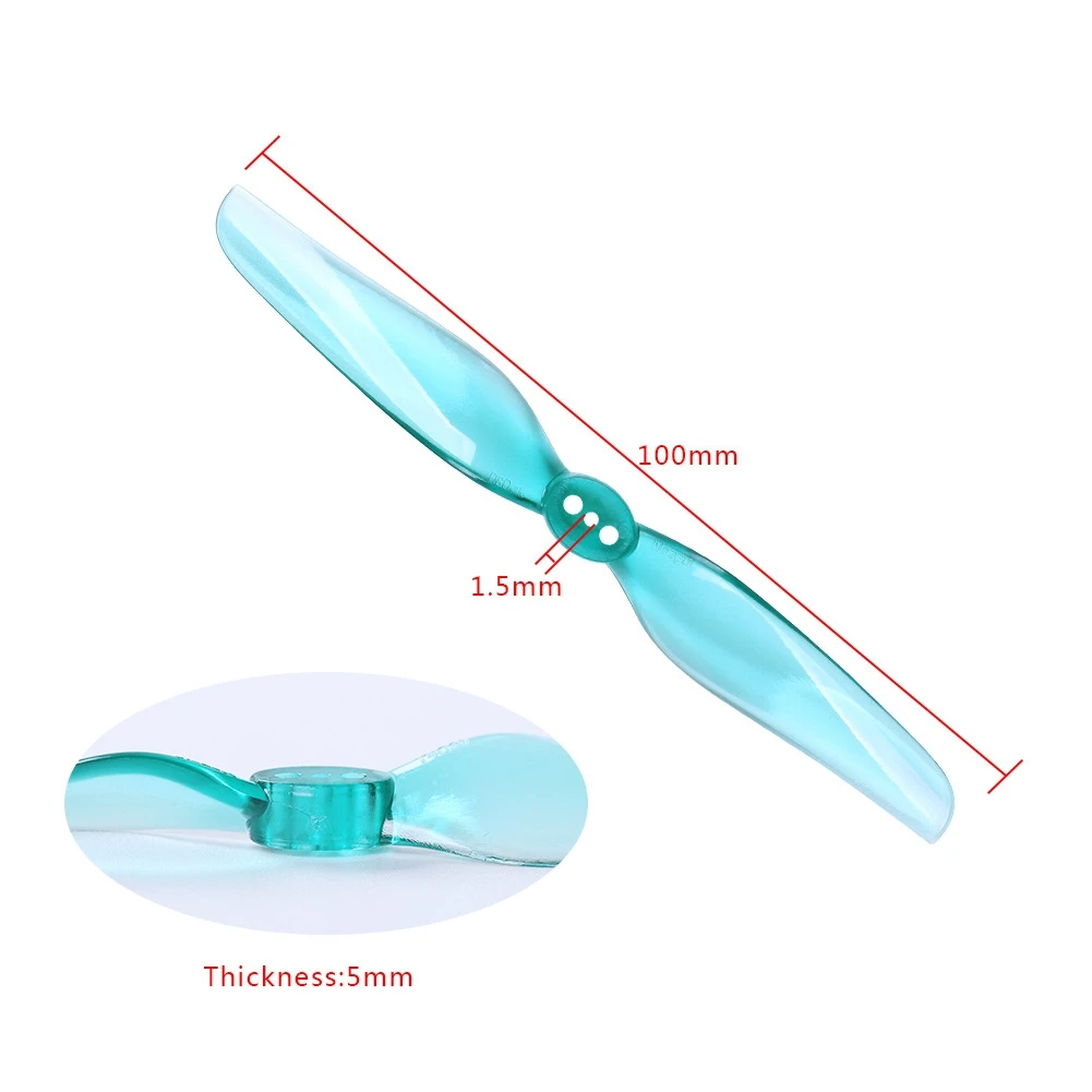 für Nazgul 4030 Prop 4 Zoll 2-Blatt Propeller Blade Paddle Luftschraube Windstick 1,5 mm für Freestyle FPV-Transparent Lila Reichhaltig