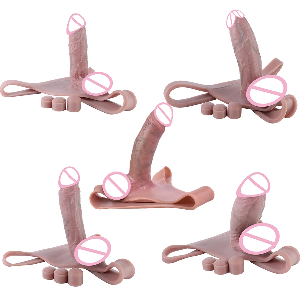 NNSX Soft Silicone Hollow Dildo Pants Strap On Ultra-realistic Cock Sleeve Panties Male Dick Enlarger&Extender For Couples