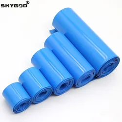 18650 PVC Heat Shrink Tube Battery Pack Blue Width 200mm~555mm Insulated Protection Film Wrap lithium Case Cable Sleeve