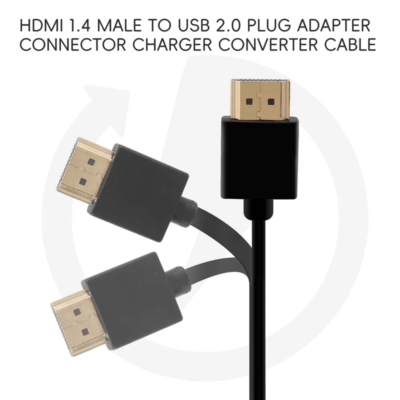 ●1.4 Male To USB 2.0 Plug Adapter Connector Charger Converter Cable