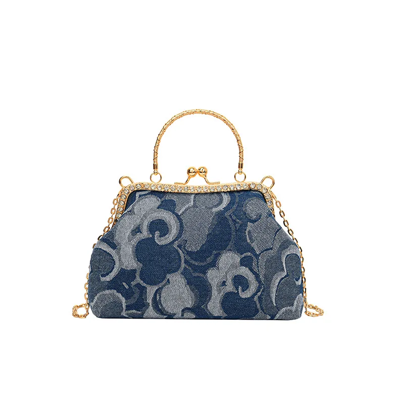 

Women's Evening Clutch Bag Exquisite Luxury Designer Denim Clutch Bag Female Chain Shoulder Bag Party Purses Fashion Handbag