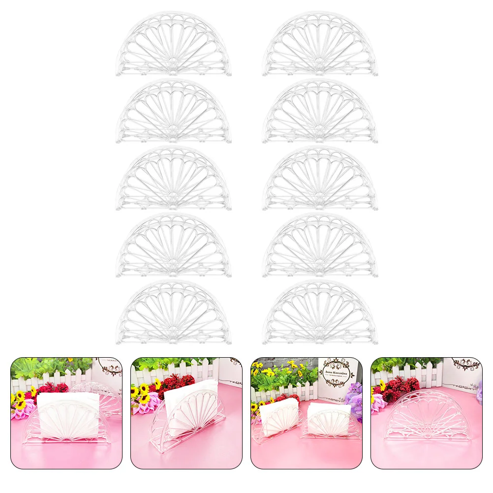 10 Pcs Tray Transparent -shaped Vertical Napkin Holder Paper Towel 10pcs Napkins Plastic Dinning Table