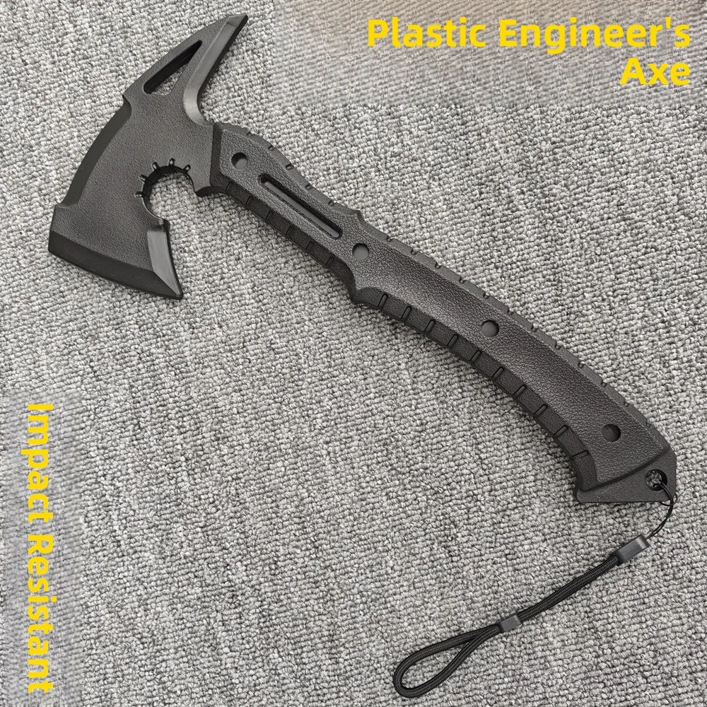High Strength Plastic Battle Axe Training Weapon Short Sword Toy for Sports Martial Arts Fitness Home Decoration Stage Perfor...