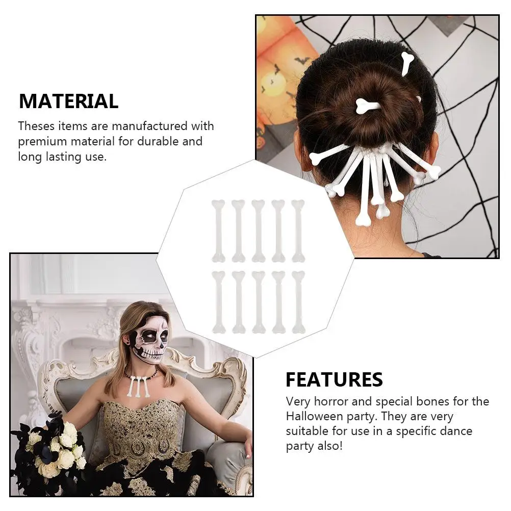 30 Uds. Accesorios de hueso de Halloween, decoraciones pequeñas de esqueleto de plástico para adornos de fiesta, Carnaval y patio