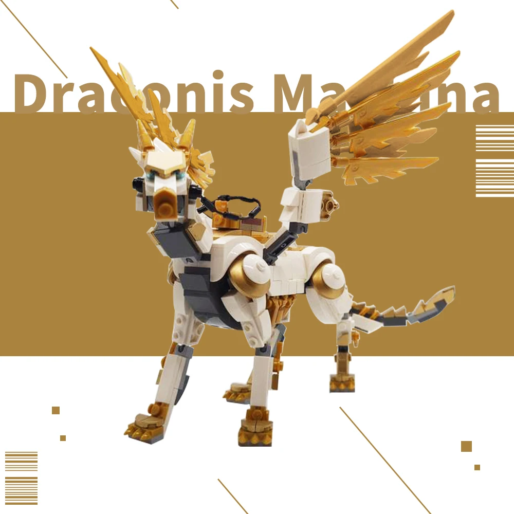 MOC Mechanical Gryphon Bricks Model Royal Golden Griffon Animal Building Block Toy Kids Birthday Gifts Boys Assemble Toys