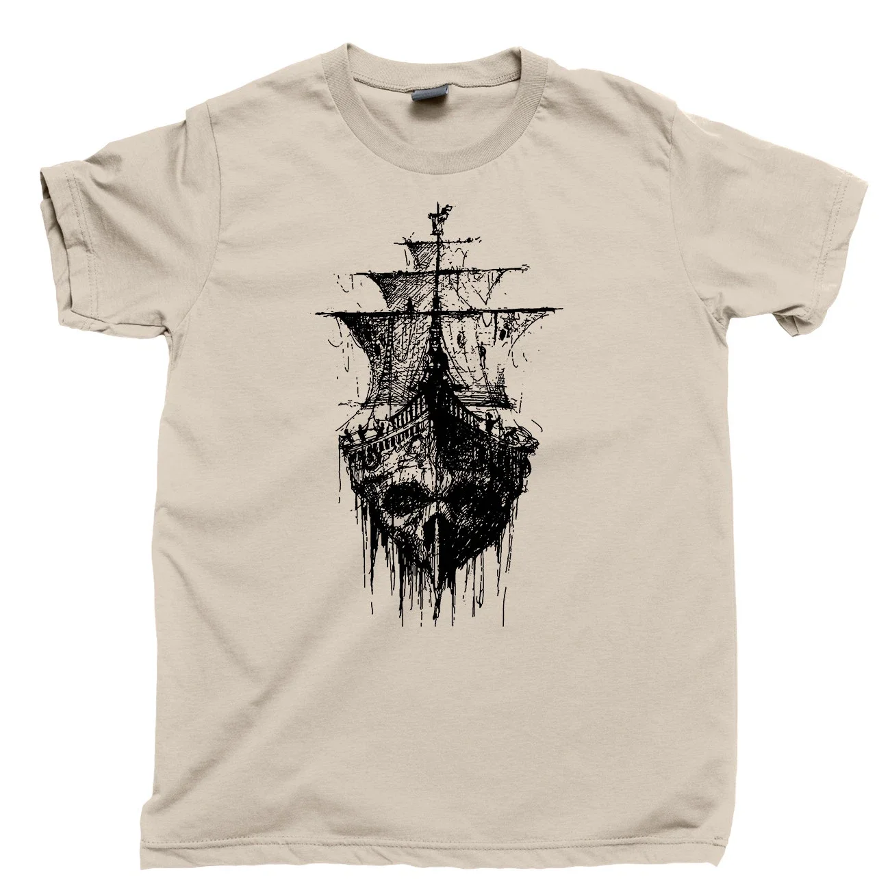 Men'S Pirate Ghost Ship T Shirt Jolly Roger Skull Crossbones T Shirt Tee Funny Cotton Women Oversized Casual Summer Streetwear