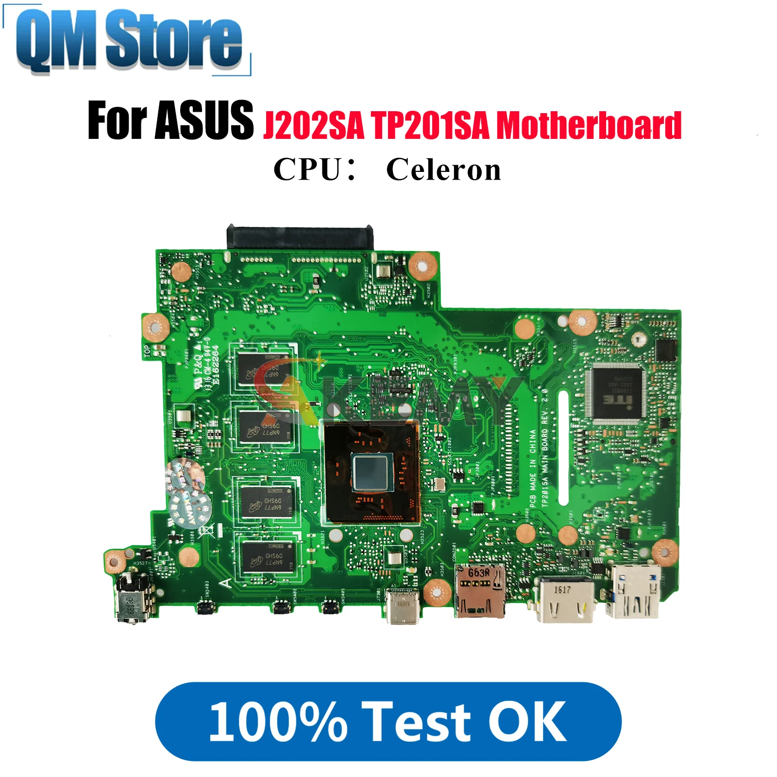 

TP201SA Laptop Motherboard For ASUS VivoBook Flip TP201SA TP201S J202SA Notebook Mainboard With Celeron CPU 100% tests OK stk