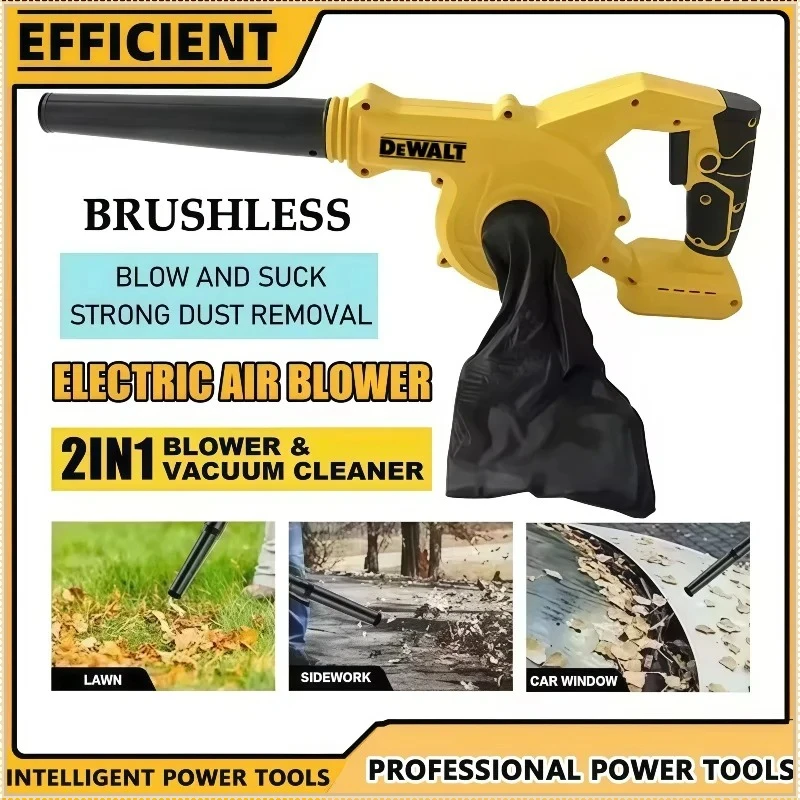 

Беспроводной электрический пылесос-воздуходувка DeWalt Collector Leaf Duster для сбора листьев, многофункциональный инструмент для удаления пыли, работает от аккумулятора DeWalt