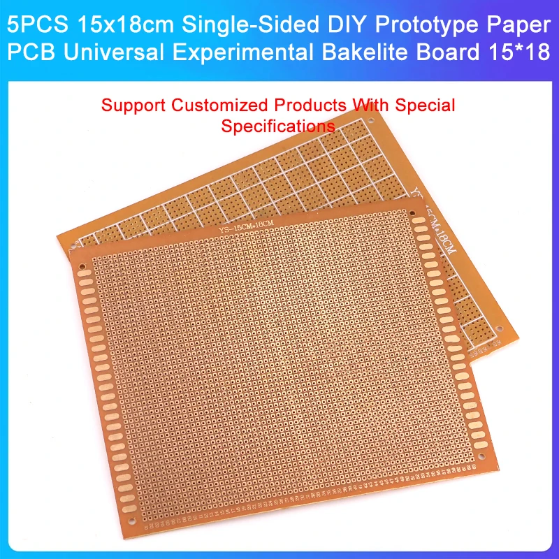 5PCS 15x18cm Single-Sided DIY Prototype Paper PCB Universal Experimental Bakelite Board 15*18