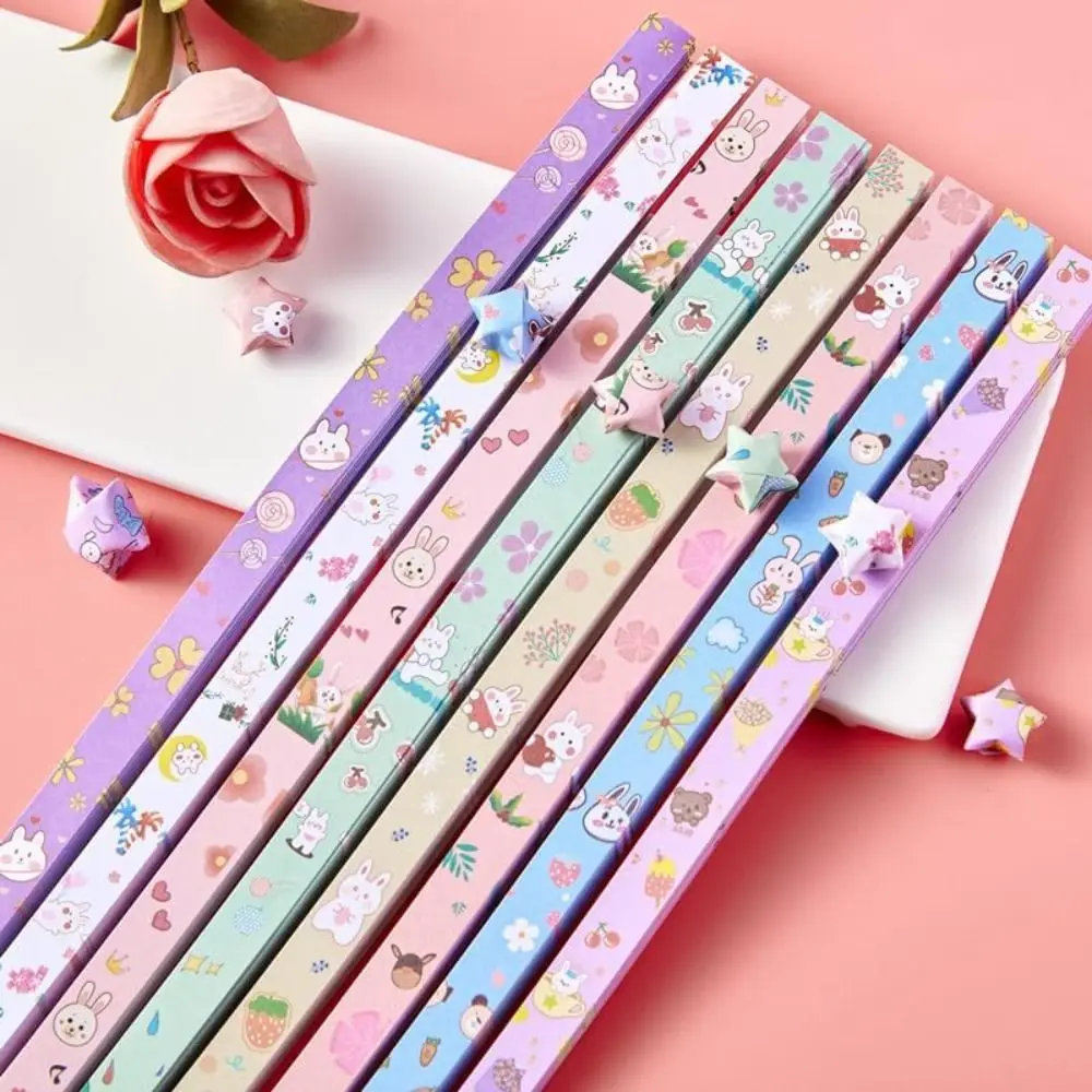 540 Sheets Colorful Star Origami Paper Cartoon Art Craft Star Paper Strip Best Wishes Single Sided Scrapbooking Home Decoration
