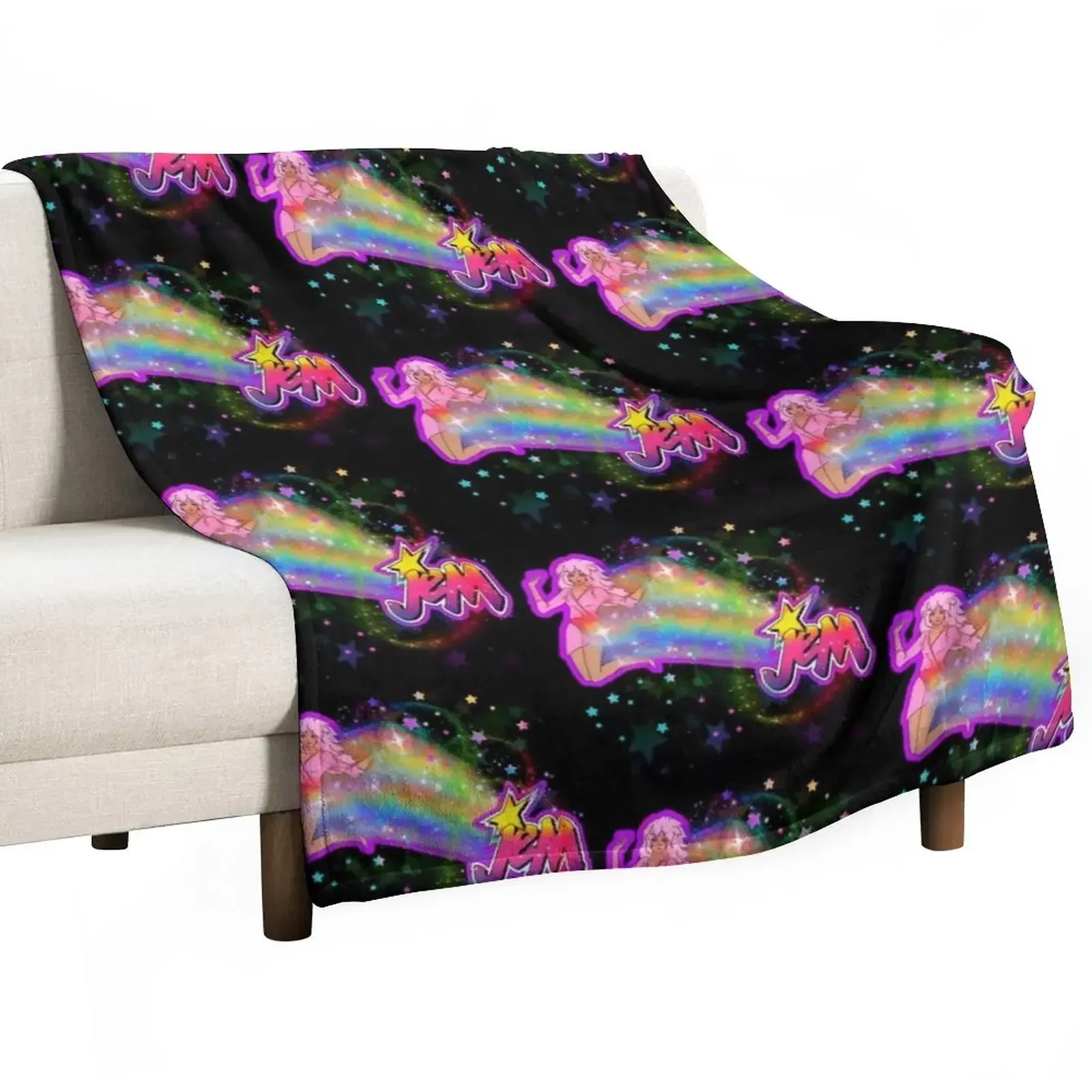 Jem and the holograms rainbow Throw Blanket Moving christmas gifts Blankets