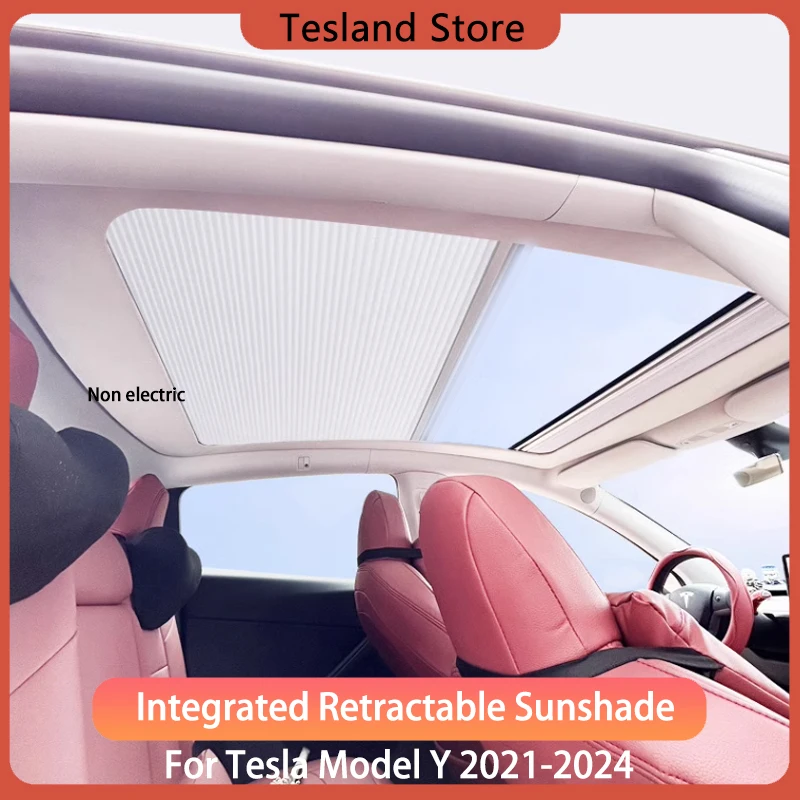 

For Tesla Model Y 2024 New Car Magnetic Sun Shades Glass Roof Sunshade 2023 2022 Front Rear Sunroof Skylight Interior Accessorie