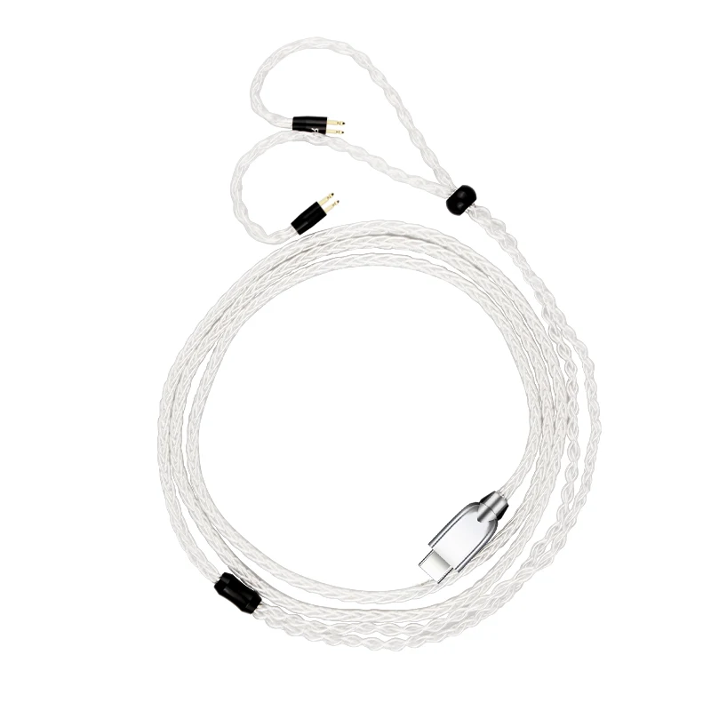 YYTCG HiFi Audio Headphone Upgrade Cable Pure Silver MMCX 3.5mm 9