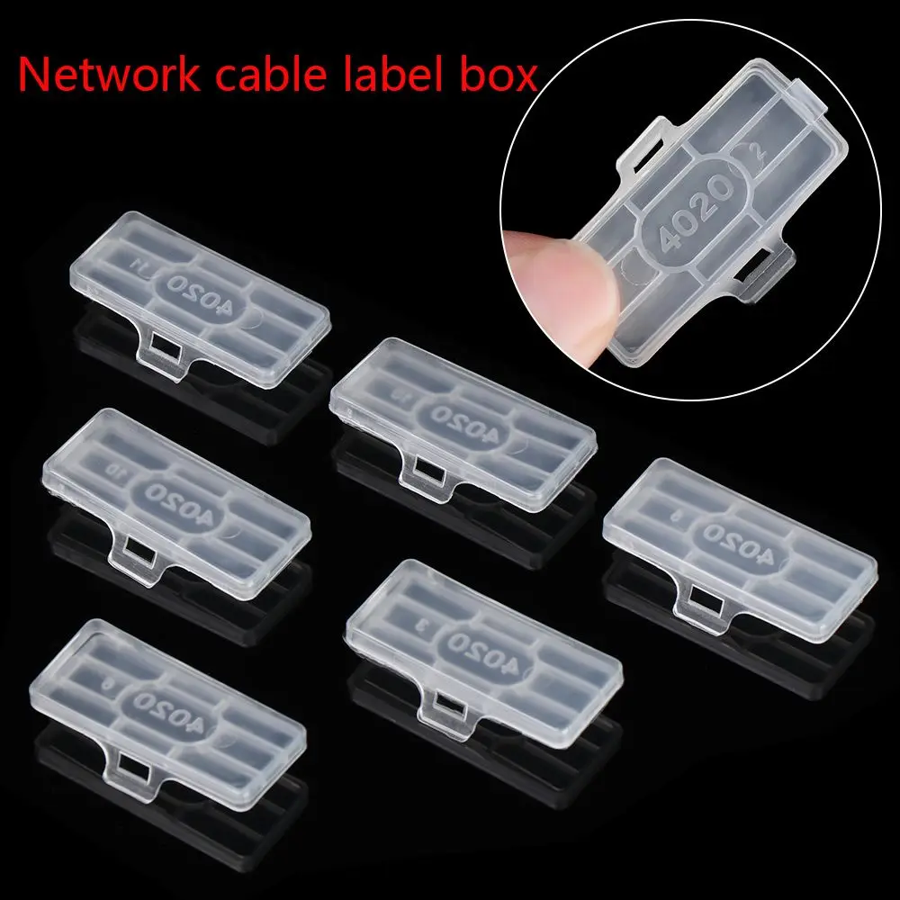 50Pcs Useful Transparent Cable Tie Display Sign Marker Tool Cable Labels Identification Tags Tag Box Fiber Organizers