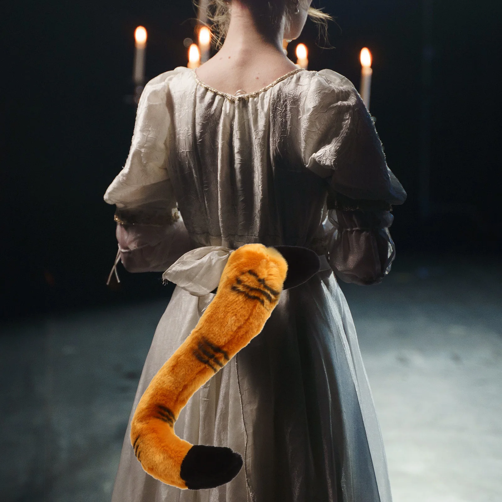 1pcs 동물 꼬리 호랑이 코스프레 의상 액세서리 어린이를위한 무대 공연 파티 사진 호랑이 의상 복장