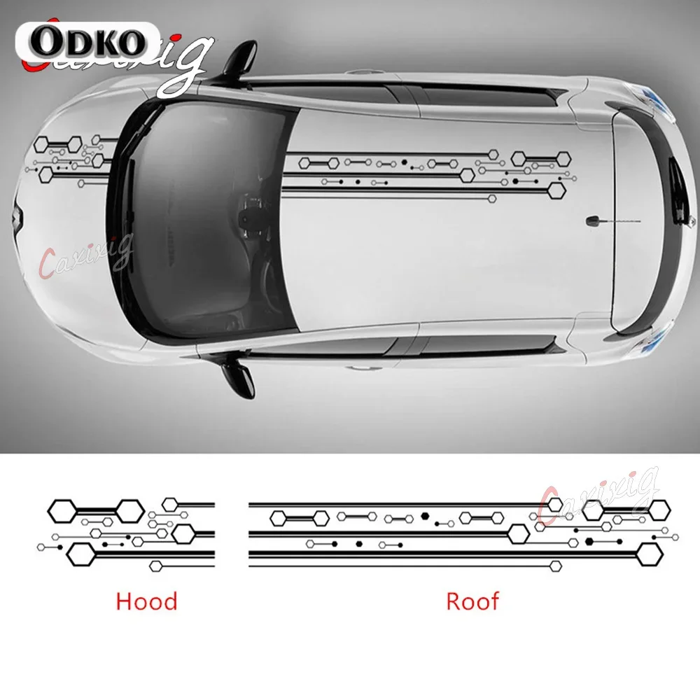 

1 Sets Racing Sport Stripes For Renault-ZOE Electricity Car Hood Roof Tail Sticker Rear Front Bumper Decor Vinyl DIY Decals