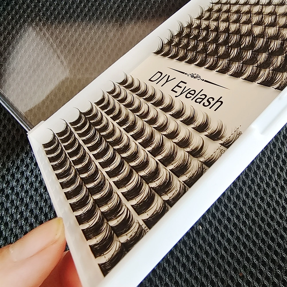 Private Label DIY Cluster Fake Lashes Kit Benutzerdefinierte natürliche Wimpernverlängerungszubehör Falsche Wimpern Set mit Kleber und Pinzette