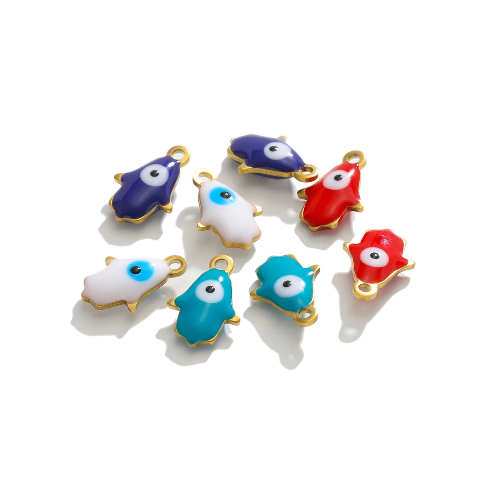 20 Stücke Emaille Böse Augen Hand Charms Kleine Palm Anhänger DIY Kreative Schmuck Machen für Halskette Ohrringe Komponenten Großhandel