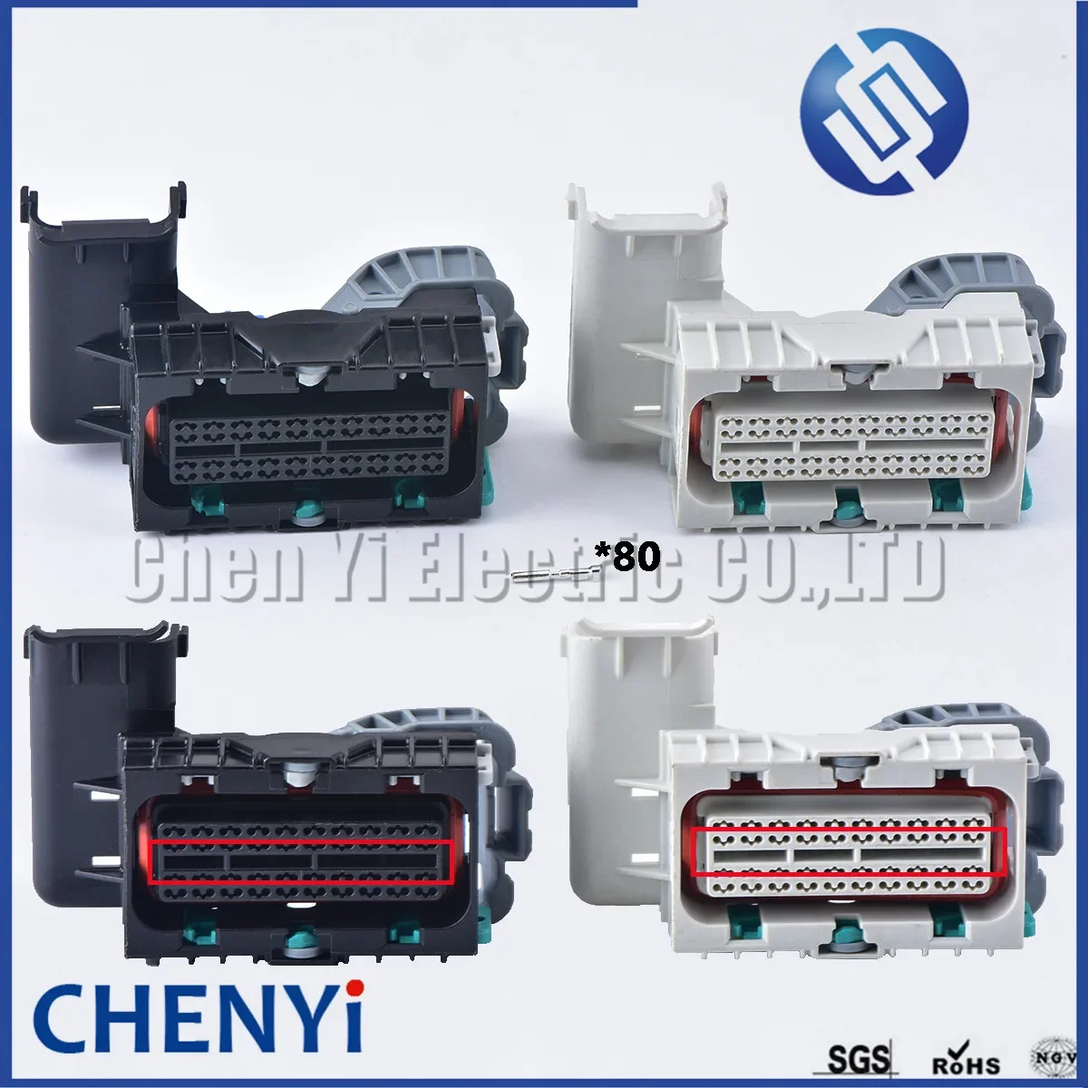 

80 Pin Automotive waterproof connector ECU Computer board harness plug 13615066 13615065