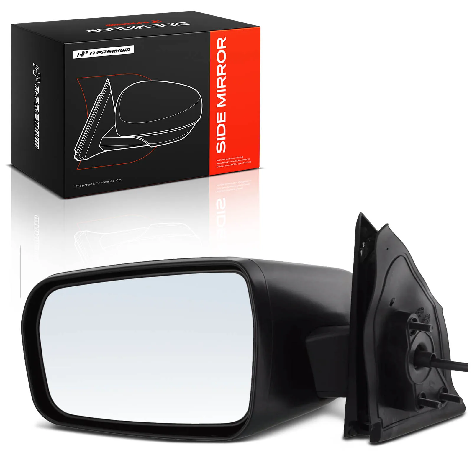 A-Premium Driver Side Power Door Mirror for Mitsubishi Galant 2004-2012 Manual Folding Black