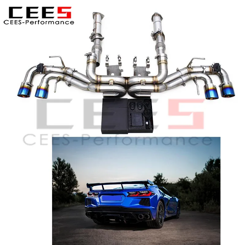 

cees Axle Catback Exhaust for Chevrolet CORVETTE C8 6.2L (2019-2025) Stainless Steel Exhaust Pipe Valve with No Cat Downpipe
