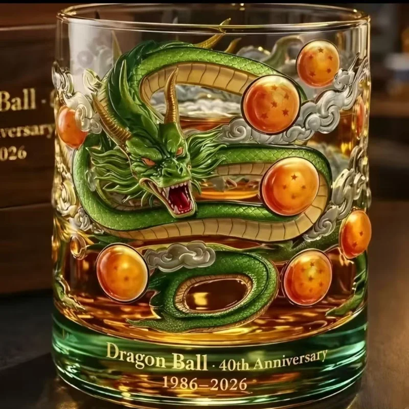 Anime Dragon Ball 30Th Anniversary Whiskey Tumbler Cup Son Goku Master Roshi Shenron Glass Drinkware Coffee Cup Mug Gift view 4