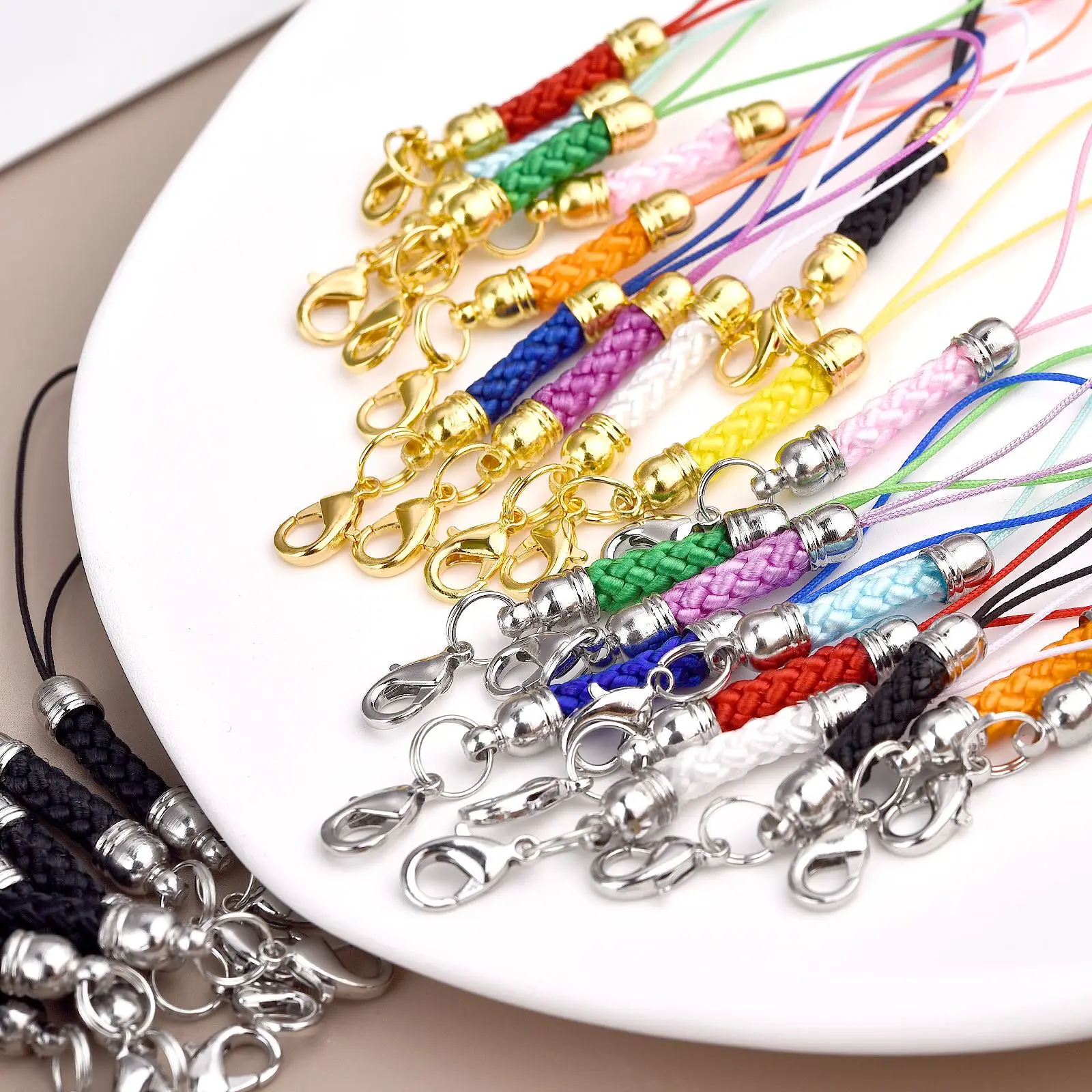 

10 шт. золотой цвет брелок веревка с застежкой-лобстером ремешок-лариат ремешок шнур DIY брелок кулон шнур изготовление ювелирных изделий кулон веревка