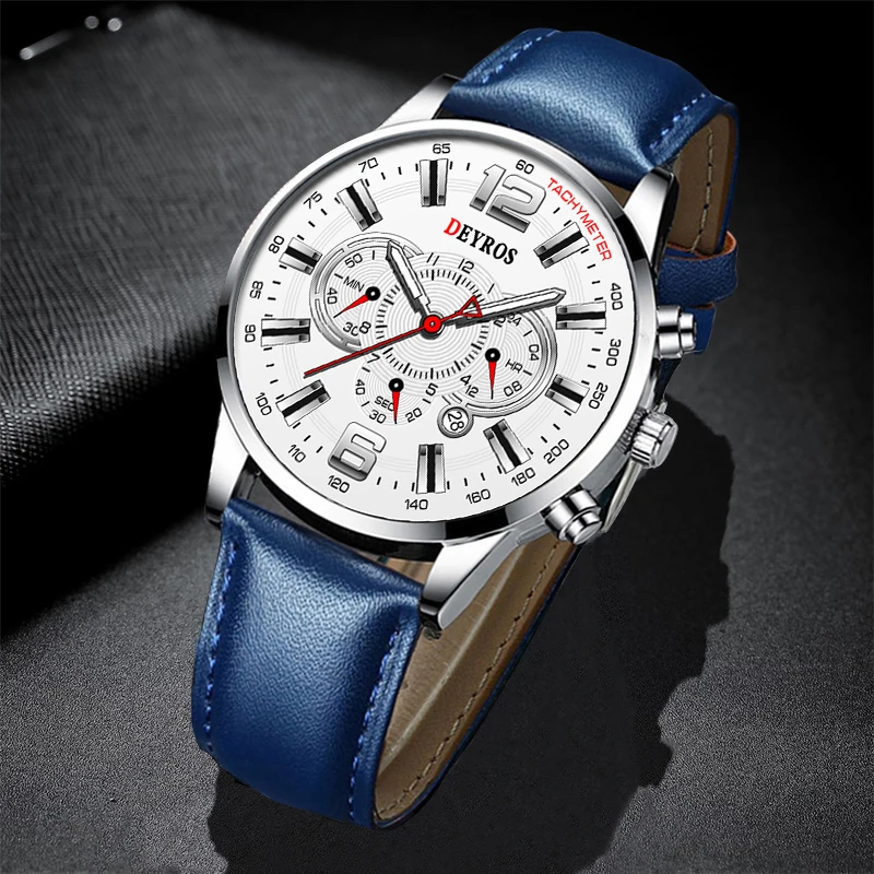 

Fashion Mens Luxury Watches Men Business Leather Quartz Wrist Watch Calendar Date Luminous Clock Man Casual Watch reloj hombre