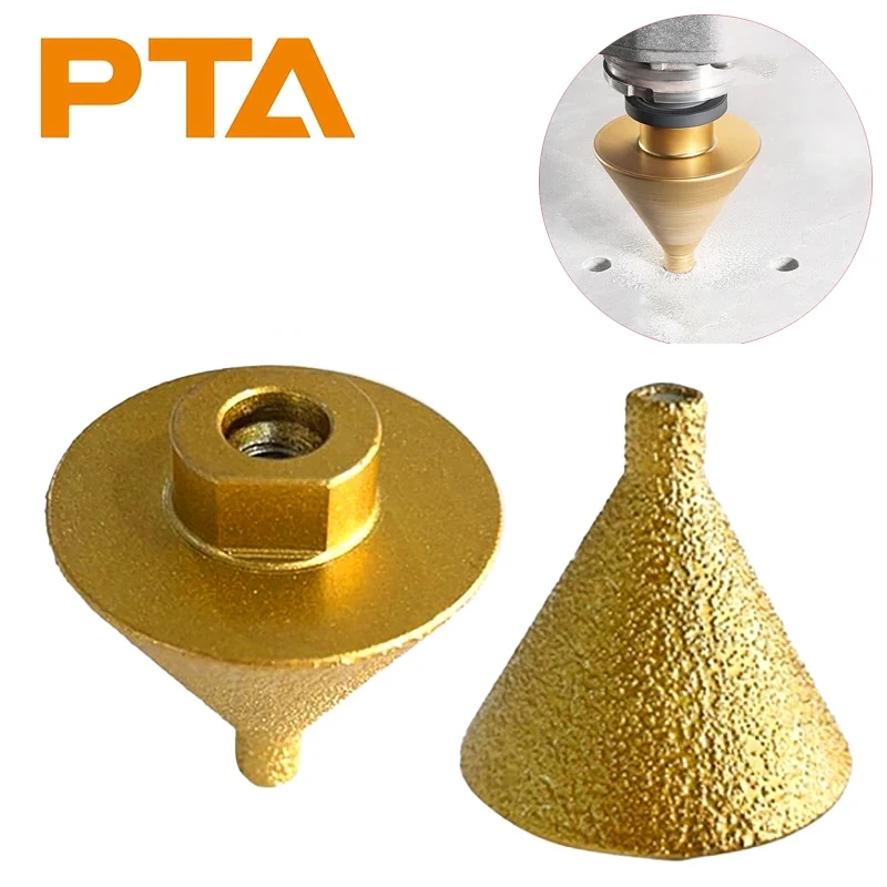 

Алмазная корончатая фреза M10 для снятия фаски, расширения отверстий до 50 мм, шлифовки и обработки гранита, мрамора, плитки, камня, конусная для резки и гравировки