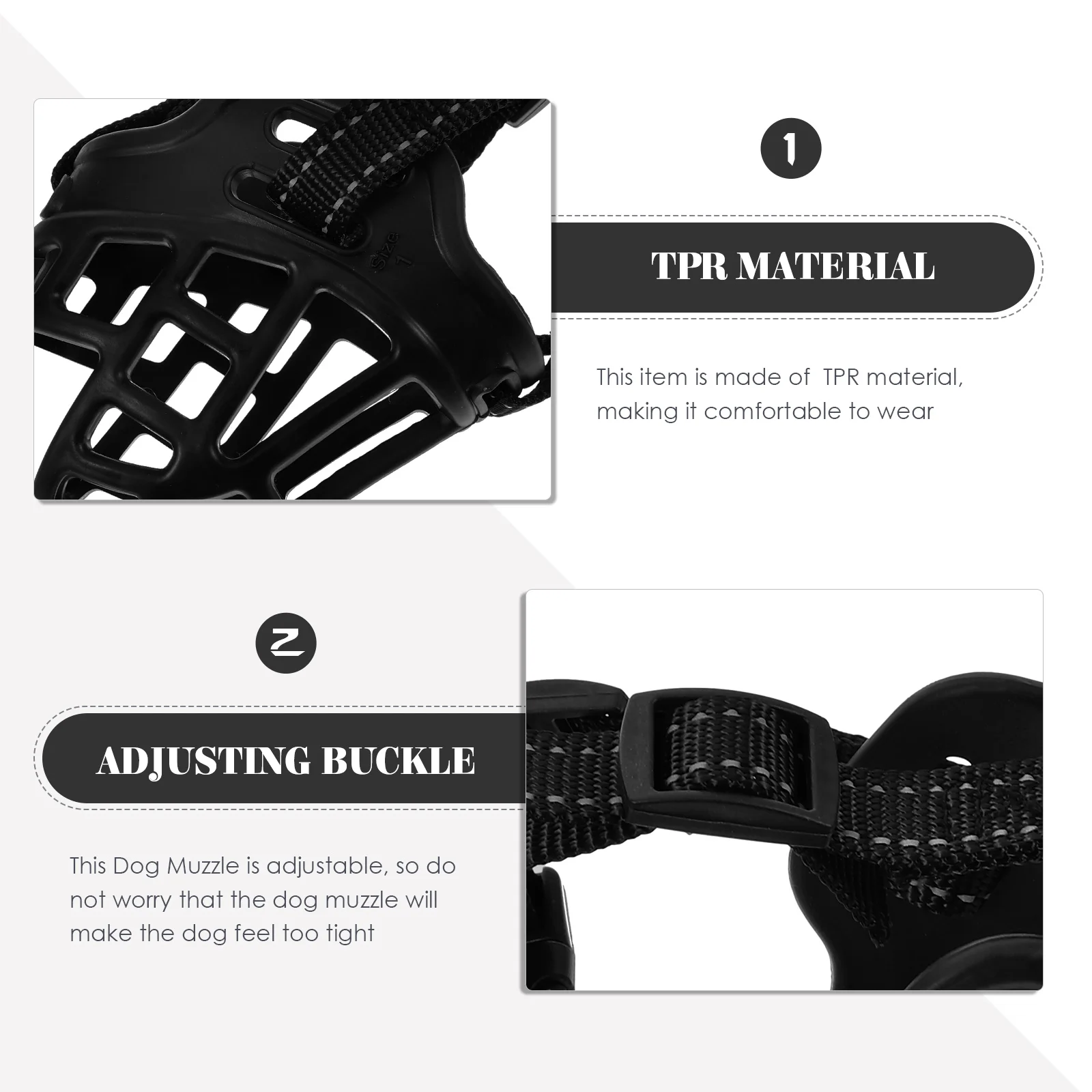 

Anti-bite Dog Muzzle Black Nylon for Small Large Dogs Adjustable Portable Mouth Cover Pet Mask Stopping Barking Chewing Easy