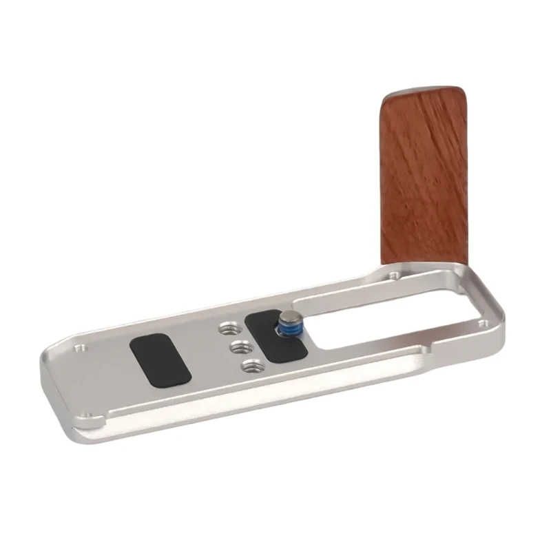 Wood Handle Camera Quick Release Hand Grip For XM5 Camera Photography Studio Gear, Metal Baseplate  D2RC