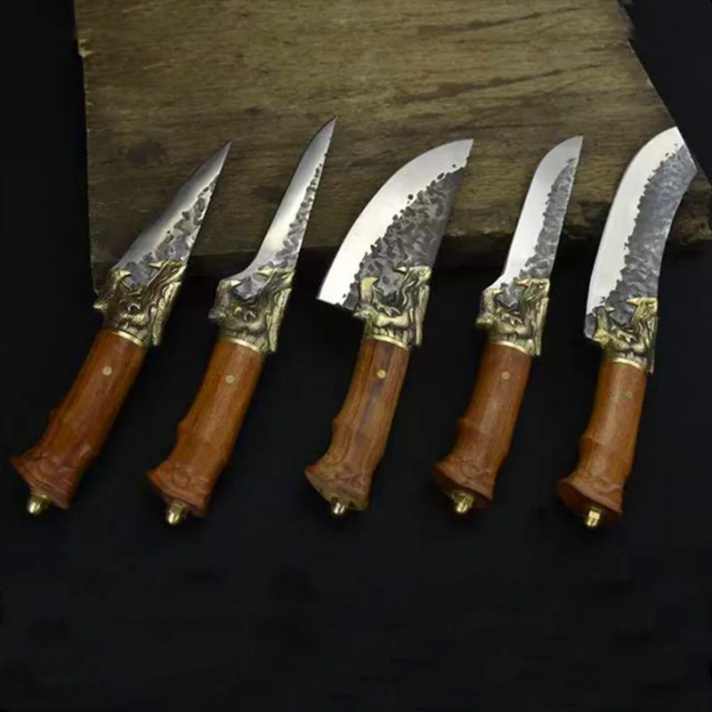 

Longquan Handmade Stainless Steel Knife Set Kitchen Cooking Vegetable Cutting Boning Knife Outdoor Camping EDC Tools