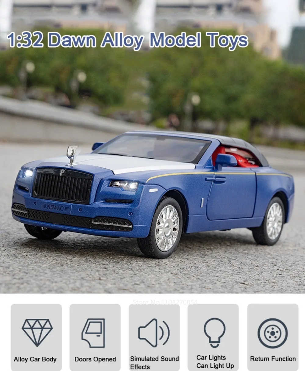 1:32 Rolls-Royce Cullinan Dawn Modell Spielzeug Druckguss Legierung Auto Sound Licht Zurückziehen Türen Geöffnet Miniatur Autos Simulation Ornament – Detail 16