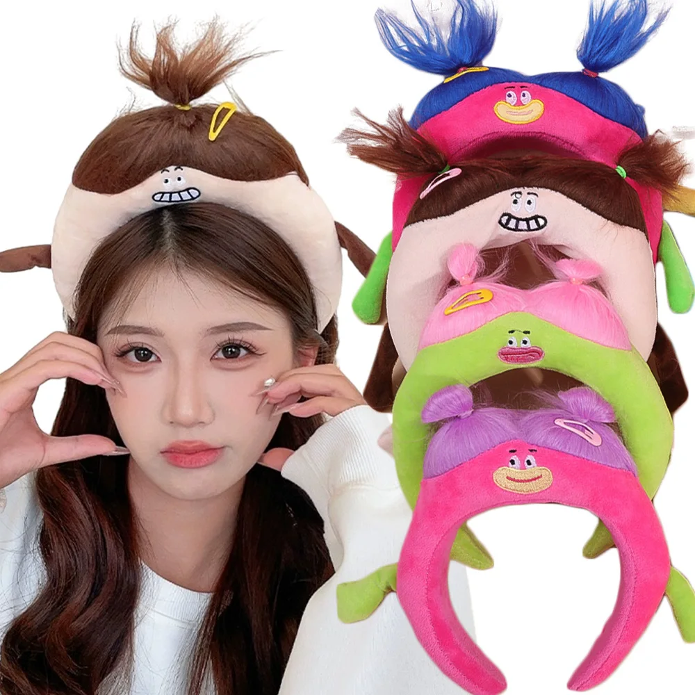 Funny Ugly Doll Hair Band Hoop Cartoon Korean Style Soft Plush Hairband Y2K Creative Unruly Hair DIY Headband Hair Accessories