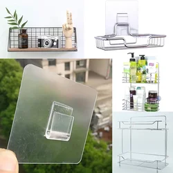 Ganchos de parede auto-adesivos transparentes, ventosa forte, carga pesada, cabides de armazenamento, cozinha e banheiro, sem perfuração, 5 PCs, 10PCs