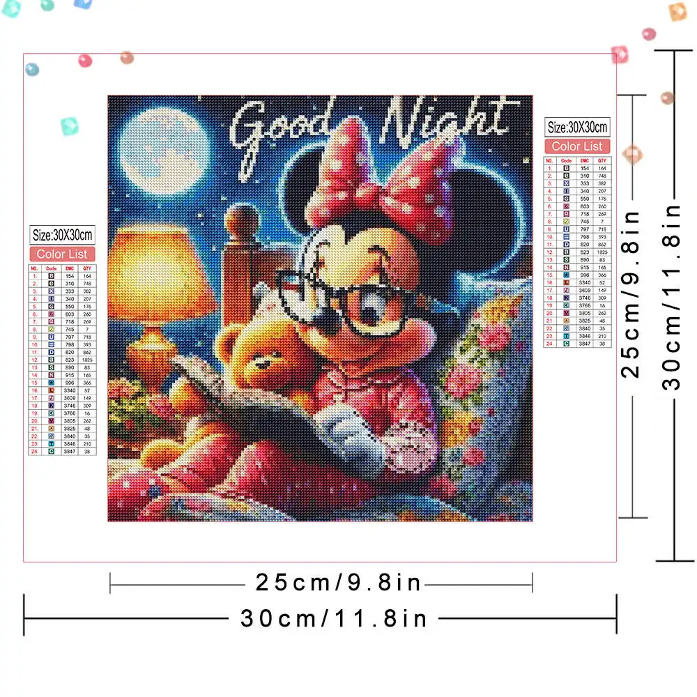 ديزني الماس مجموعات اللوحة ميني ماوس حجر الراين الفن أدوات رخيصة جديدة 5D كامل جولة الماس التطريز الفن الكرتون