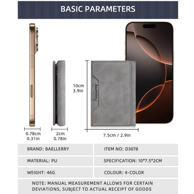 New Men's Card Holder Cross-Border Multi-Card Slots 70% off Matte Card Clip Simple Thin Youth Card CasepuMen's Small Card Holder