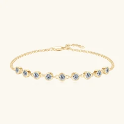 IOGOU Charms Round Full Moissanite Diamond Bracelet 925 Sterling Silver Original Bracelets for Women High Quality Fine Jewelry