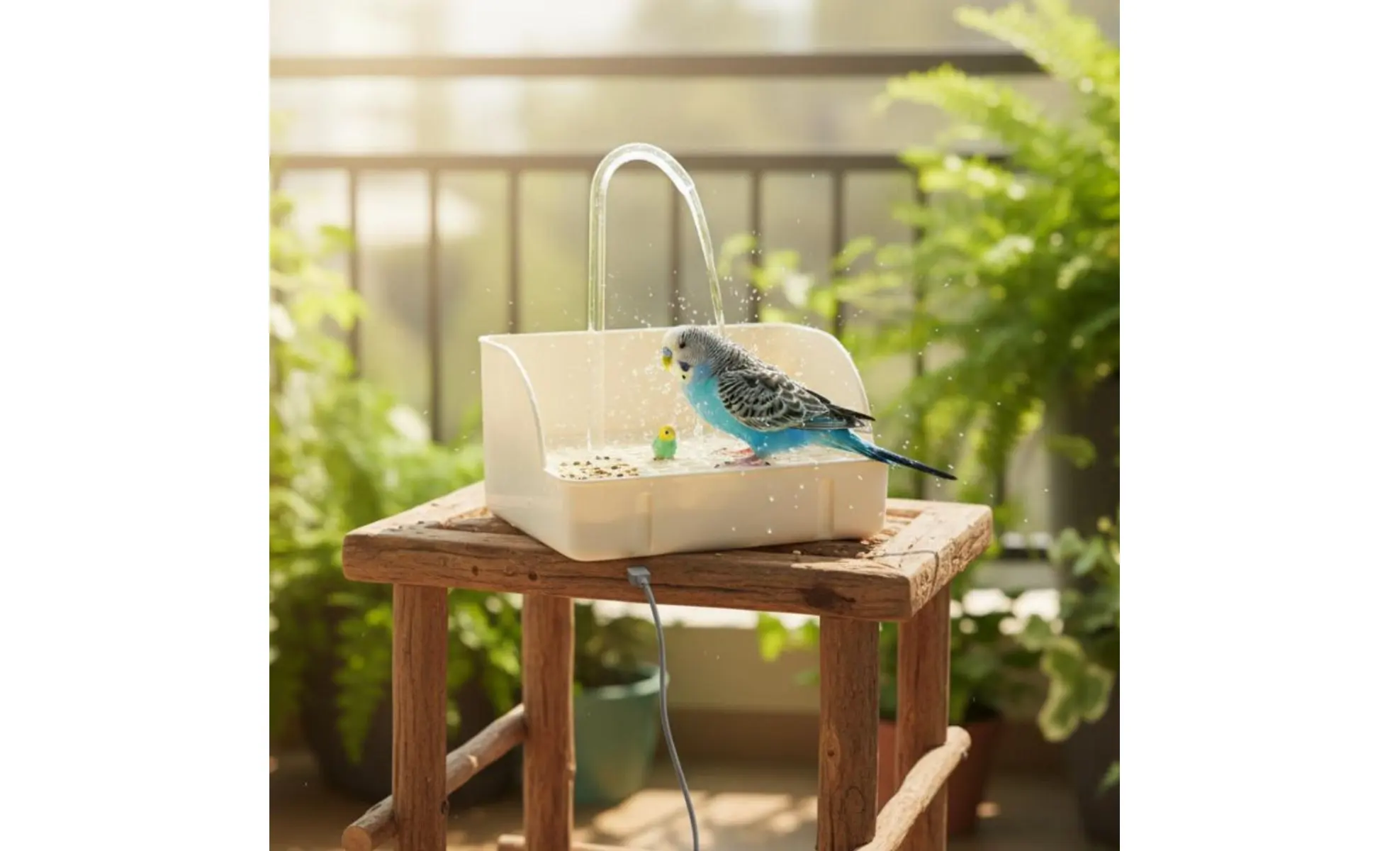 Automatic Avian Shower Easy to Clean Parrot Bathing Tub Electric Avian Water Feature Energy Saving Pet Supplies for Indoor