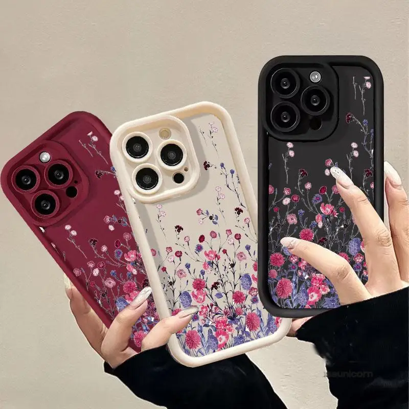 Flower Phone Case For Samsung Galaxy S21 S22 S23 S24 Plus Ultra Cover Silicone Bumper Shockproof Soft Couqe