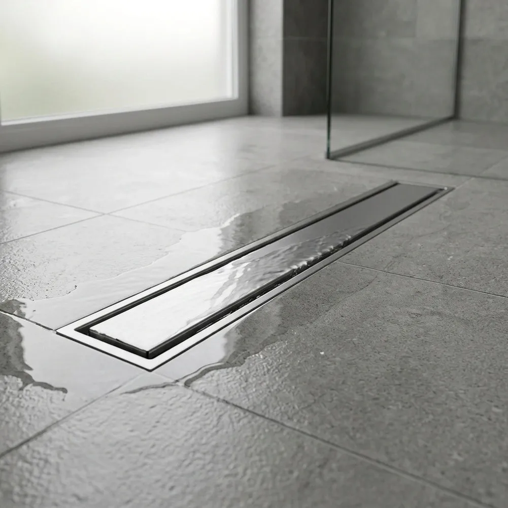 For Seamless Floor Integration Linear Shower Drain 2 In 1 Shower Drainage Solution Bath Hardware Set Stainless Steel Drain