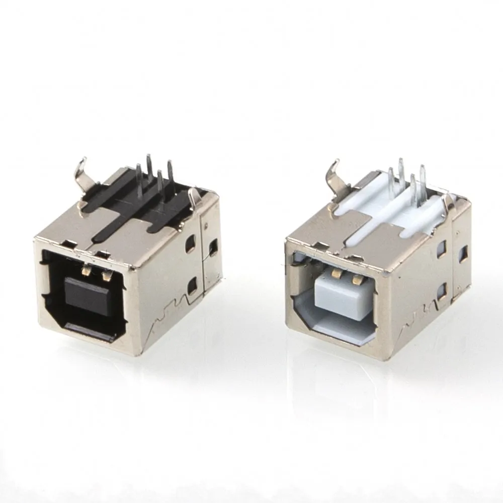 100 Stücke USB buchse usb B Typ Weibliche 90 grad PCB schweißen eltern Rechtwinklig Stecker Für Drucker Datenschnittstelle weiß/Schwarz – Detail 9