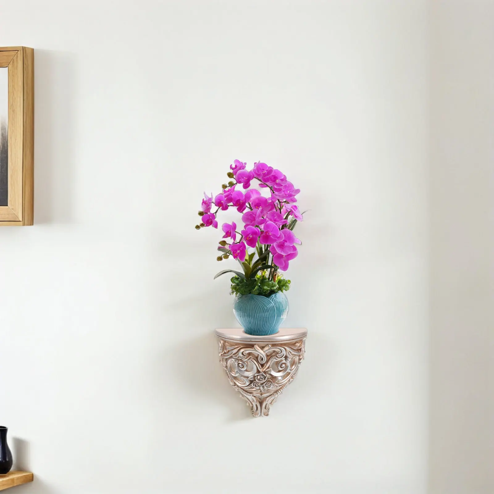 Vintage Victorian Style Geometric Wall Shelf Decor Farmhouse Rustic Floating Shelf for Living Room Bedroom Entryway Hallway