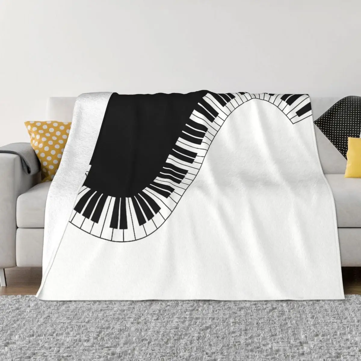 Music Notes Blankets Decorative Coral Fleece Plush Decoration Bedroom Bedding Couch Bedspread