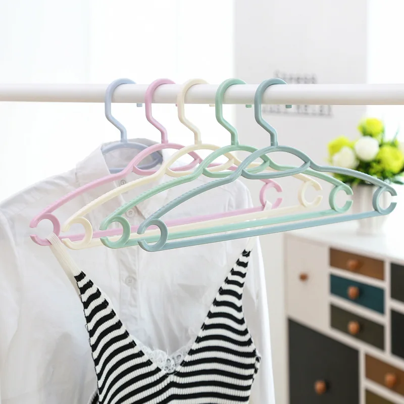 5pcs Anti-slip Clothes Hanger Drying Rack Coat Hanger Household Multifunctional Adult Clothes Drying Rack Clothing Organizer